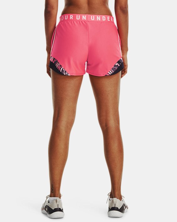 Women's UA Play Up 3.0 Tri Color Shorts, Pink, pdpMainDesktop image number 1